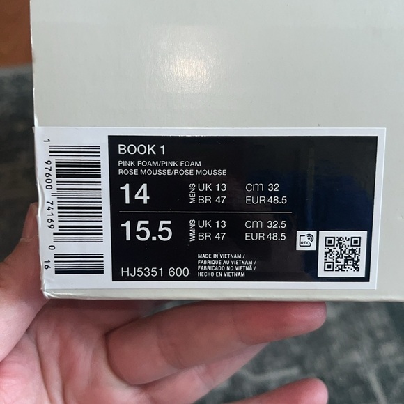 Nike men’s Book 1 Basketball Shoes pink foam rose mousse size 14 - Picture 15 of 15